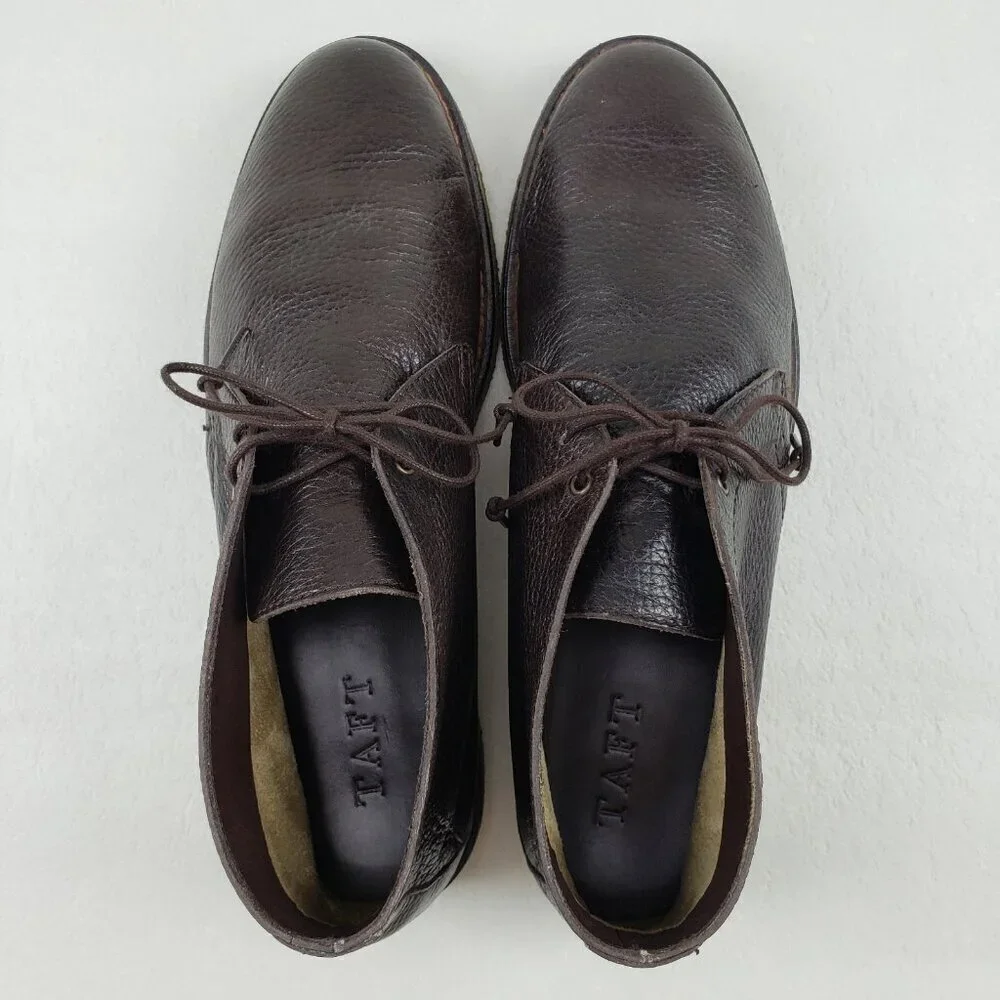 Taft Brown Leather Chukka Boot Mens 9 EU 42 Lace Up Gum Sole Shoe Handmade Spain
